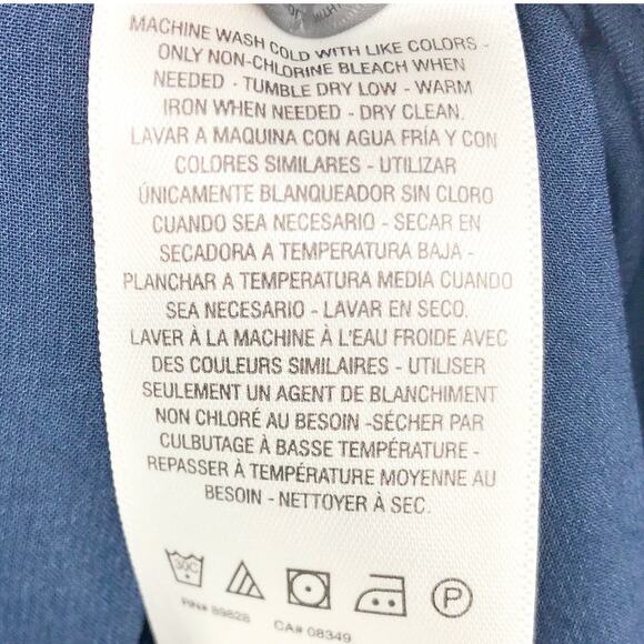 JESSICA SIMPSON Women's Shiloh Shirt Dress L Navy Blue Long Sleeve V Neck NWT - Picture 11 of 12